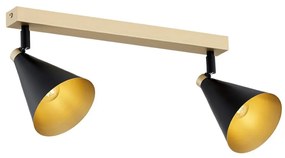 Lustra cu 2 spoturi directionabile design modern Lucinda negru, auriu