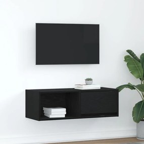 vidaXL Dulap TV Stejar negru 80x31x25,5 cm Lemn prelucrat