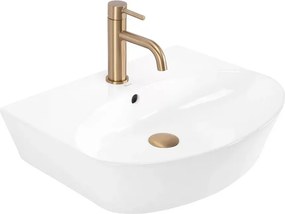 Lavoar pe blat Rea Kim semioval 51.5 cm alb lucios
