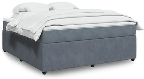 vidaXL Pat box spring cu saltea, gri închis, 180x200 cm, catifea