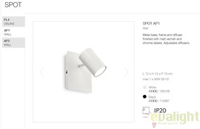 Aplica perete design modern minimalist SPOT AP1 alba 156729