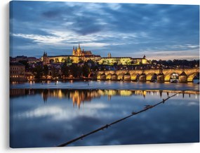 Tablou cu palatul din Praga și podul lui Carol (70x50 cm)