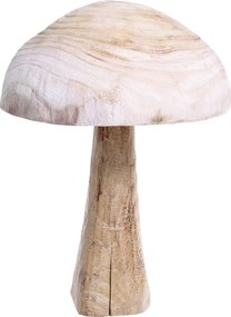 Ciupercă decorativă din lemn de paulownia, H40/D30 cm