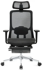 ROCKY-V5 Scaun ergonomic, Full Mesh, Sezut Translatie, suport picioare, Negru