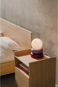 Noptieră în culoare naturală cu rafturi cu aspect de lemn de stejar Toopt – noo.ma