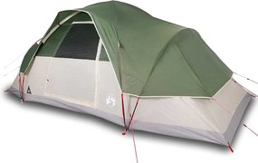 vidaXL Cort de camping cupolă pentru 9 persoane, verde, impermeabil
