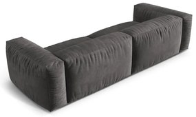 Canapea modulară gri cu tapițerie din catifea 320 cm Martina – Micadoni