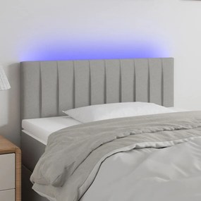 3121832 vidaXL Tăblie de pat cu LED, gri deschis, 90x5x78/88 cm, textil