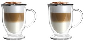 Set 2 căni din sticlă dublă pentru latte Vialli Design, 250 ml