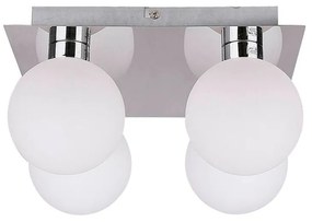 Plafonieră argintie cu abajur din sticlă 25x25 cm Oden – Candellux Lighting