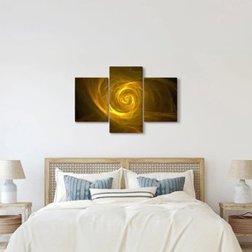 Tabloul cu spirala abstractă în galben (90x60 cm)
