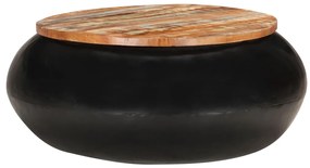 Masuta de cafea, negru, 68x68x30 cm, lemn masiv reciclat 1, Negru, Lemn masiv reciclat