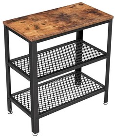 Măsuță laterală ELDUR maro/negru