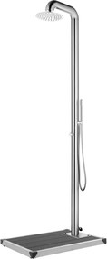 vidaXL Duș de grădină cu bază gri, 230 cm, oțel inoxidabil