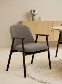 MAZZONI EXPORT RODERIC Maro Taupe (Monza 40)/cadru stejar lăcuit afumat (nuanță nuc) - SCAUN DE LEMN BOUCLÉ PENTRU SUFRAGERIE LIVING BUCĂTĂRIE