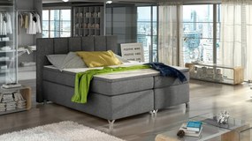 Pat tapitat boxspring, cu spatiu pentru depozitare, 160X200 cm, Basilio 1, Eltap (Culoare: Bej Pepit)