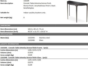 Consola eleganta design LUX Artemisa, bronz 116104 HZ