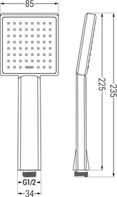 Mexen Uno Set de duș încastrat DR45, negru - 71435DR45-70