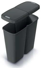 Coș de gunoi DUO negru, 50 l, negru