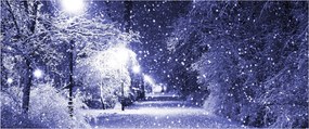 Tablou - Noaptea magică de iarnă (120x50 cm)