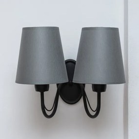 Aplica de perete MALBO 2xE27/15W/230V gri/negru