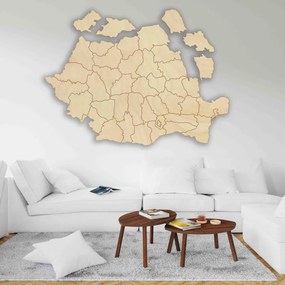 SENTOP | Hartă de perete din lemn România - ROMA
