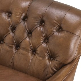 Fotoliu clasic design LUX Caledonian piele tobacco