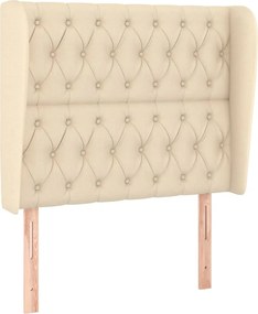 vidaXL Tăblie de pat cu aripioare, crem, 93x23x118/128 cm, țesătură
