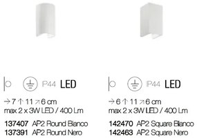 Aplica LED iluminat exterior design modern cu protectie IP44 APOLLO AP2 ROUND negru 137391
