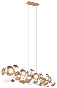 Lustră alb-auriu cu abajur din sticlă Bubble – Trio Select