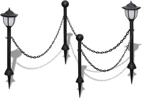 vidaXL Stâlpi cu felinar cu LEDuri și lanțuri