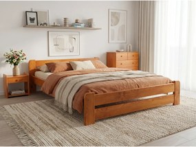 Pat Laura 160x200 cm, arin Saltele: Cu saltele Deluxe 10 cm, Somiera pat: Cu lamele drepte