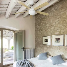 Lustra LED cu Ventilator si telecomanda design modern IZARO alb