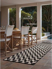 Covor tip traversă pentru interior și exterior negru/crem 80x200 cm Haringey Terrick – Ted Baker