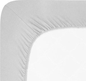 decoDoma Cearșaf elastic jersey cu elastan gri 90 x 200 cm