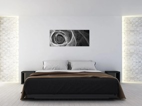 Tablou - Abstract trandafir negru și alb (120x50 cm)
