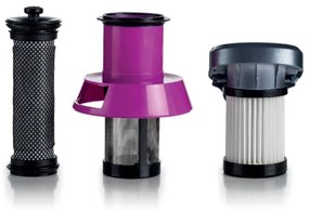 Aspirator vertical Ariete SCOPA Digital 2723, 200W, Motor digital, Filtrare aer HEPA, Lumini LED, Perie motorizata, Roz