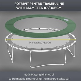 HOMCOM Bord de Protecție pentru Trambulină, Înveliș PVC Rezistent la Intemperii, Accesorii Siguranță Grădină | Aosom Romania