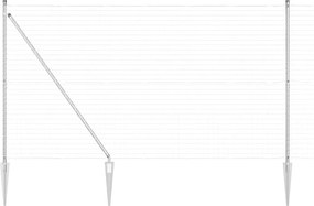 vidaXL Gard cu Stâlp Argintiu 1,5 x 10 m Oțel