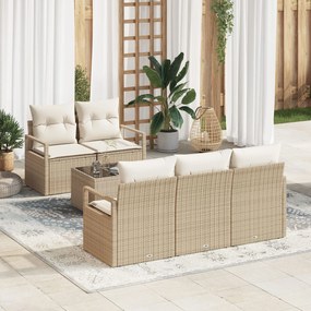 vidaXL Set de canapele pentru grădină 6 pcs Bej și crem