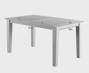 Masă lemn masiv gri Dining Ives Personalizabilă, 138 × 46 × 84 cm