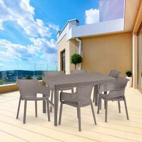 Set mobilier de grădină Evyon 6+1 cappuccino