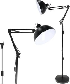 Brilagi - Lampă de podea flexibilă TASKER 1xE27/60W/230V 157 cm neagră