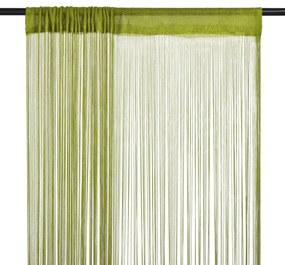 Draperii cu franjuri, 2 buc., 140 x 250 cm, verde 2, Verde, 140 cm