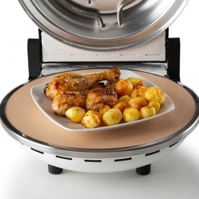 Cuptor electric pentru pizza Ariete "Pizza in 4 minute" 0918/00, 1200W, 32 cm, Pana la 400°C, 5 trepte, Placa de piatra, Acoperire antiaderenta, Alb