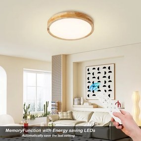 Brilagi - Corp de iluminat LED dimabil WOODLINE LED/48W/230V 3000-6000K stejar Ø 40 cm +DO