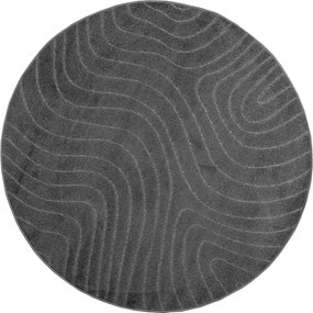 vidaXL Covoare de zonă Rotund PALMERAS Antracit Ø 120 CM Poliester