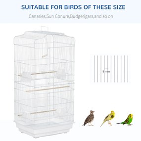 PawHut Cusca Albă pentru Păsări, Spațioasă, cu Accesorii Incluse, 46.5x35.5x92cm | Aosom Romania