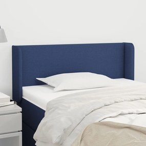 3118484 vidaXL Tăblie de pat cu aripioare albastru 103x16x78/88 cm textil