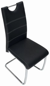 Scaun de sufragerie Abalia New (negru + Crom). 808094